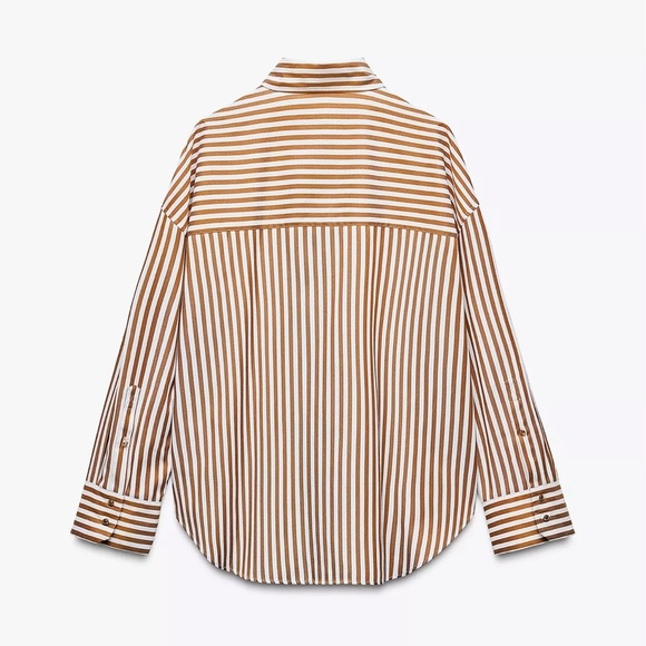 Zara STRIPED SHIRT WITH METALLIC THREAD - Picture 4 of 5